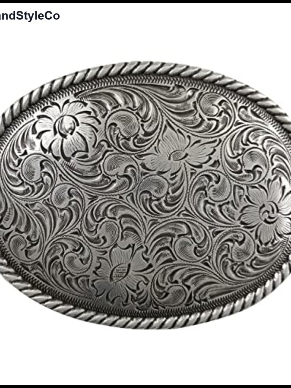 Western Floral Belt Buckle Fits 1.5" Belt - Zinc - Rope Edge - Multi-Style